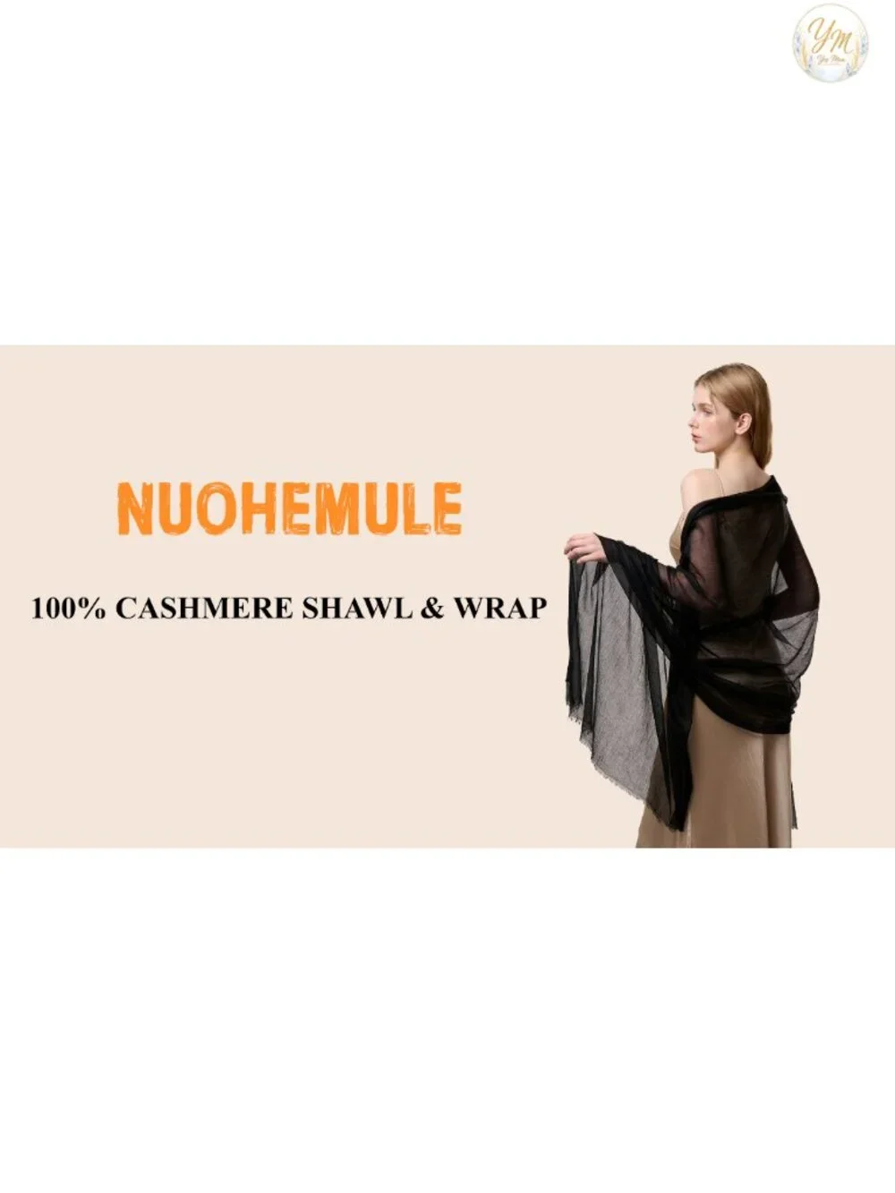 100% Cashmere Shawl Wrap Extra Large 91x40 in Feels Like Feather